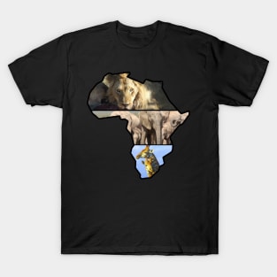 African Wildlife Continent Collage T-Shirt